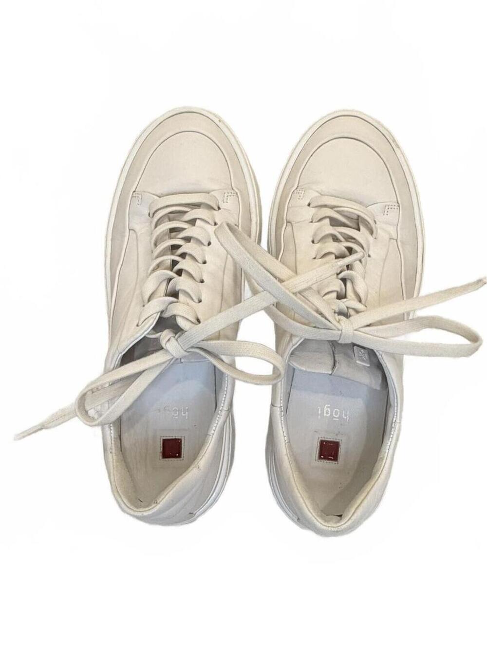 Hogl Illusion White Leather Platform Low Top Sneakers Women's EU 5 = US 7.5